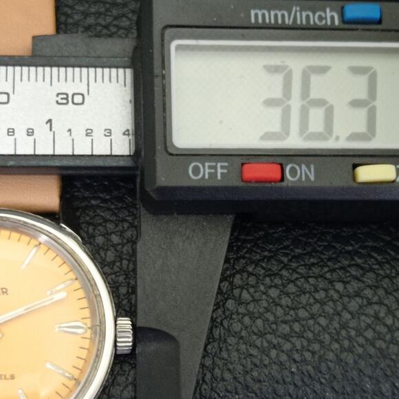 Vintage 1990 Enicar Automatic Mens Silver Watch & Orange accents - Picture 7 of 9